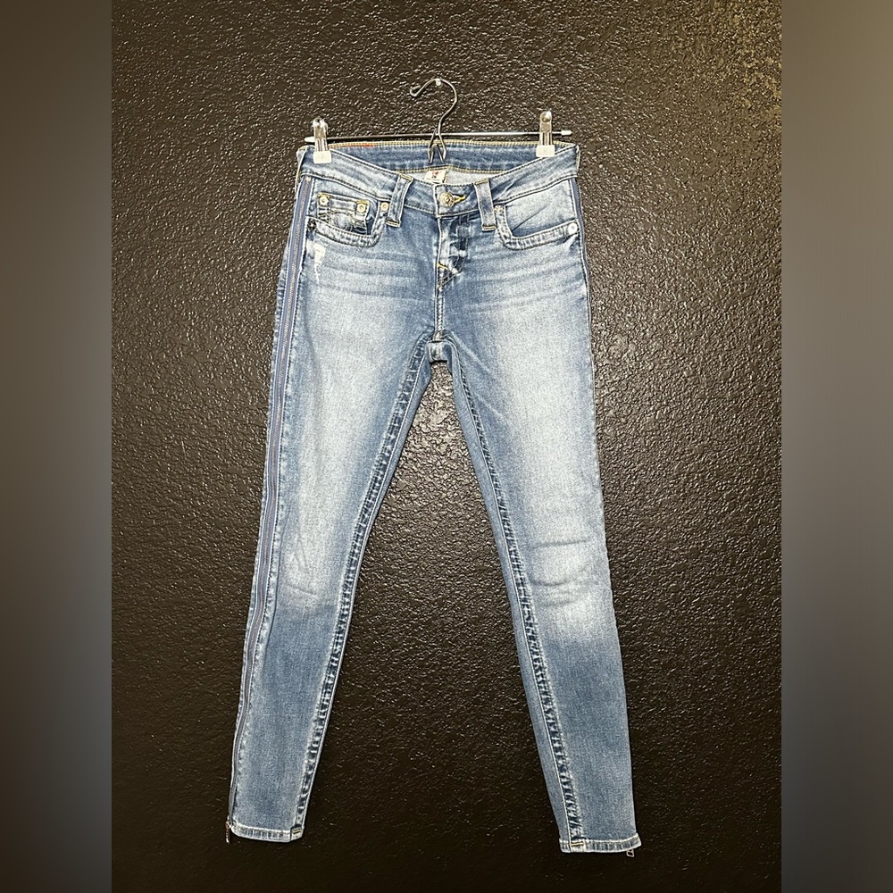True Religion Zipper Side Leg Super Skinny Jeans